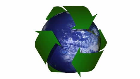 el globo de reciclaje.