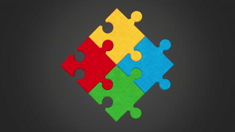 four colorful puzzle pieces