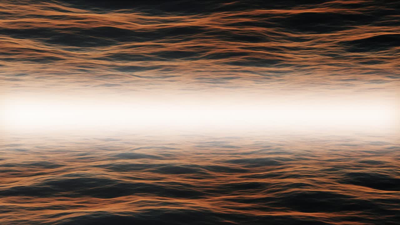 Animation of Gradient Sunset Ocean Waves With Rippling Effects
