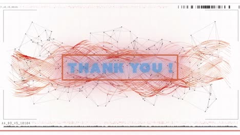 animation of thank you text over network of connections
