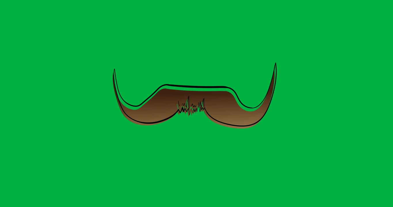 Animación digital de icono de barba sobre fondo negro