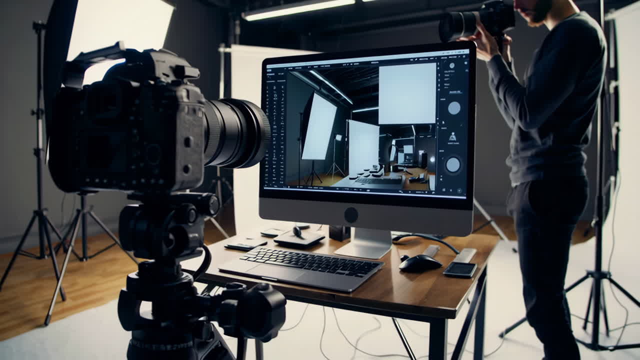 Professional Photographer in a Photo Studio