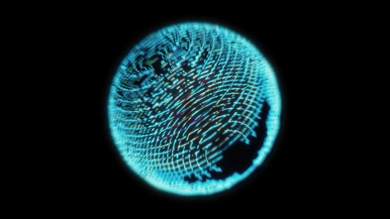 Abstract Glowing Digital Sphere