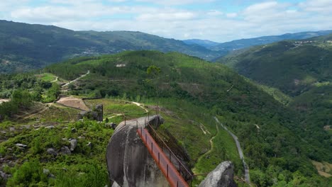 ponte de fafião, montalegre, sightseeing over gerês national park in northern portugal, aerial shot