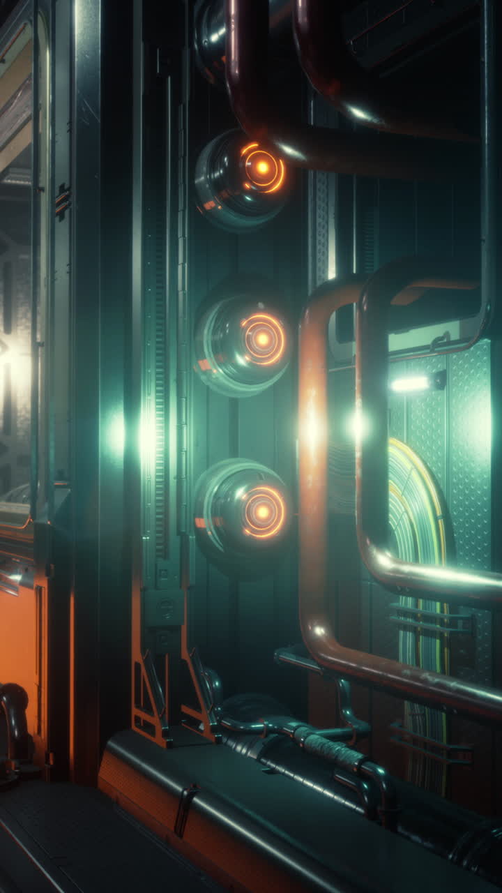 scena cyberpunk industriale futuristica