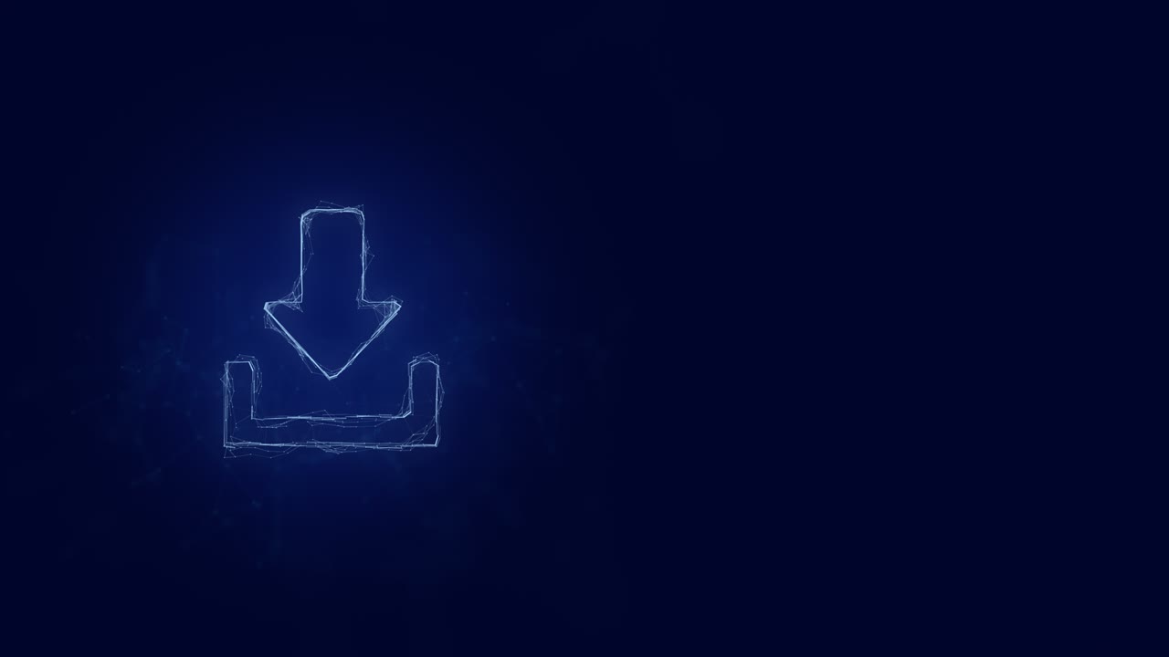 Download icon with Plexus effect. Connected lines with dots. Lines plexus