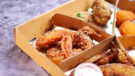 fried chicken and fries meal