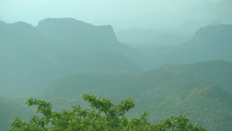 pan shot of hills of satpura mountain ranges in pachmarhi of madhya pradesh india