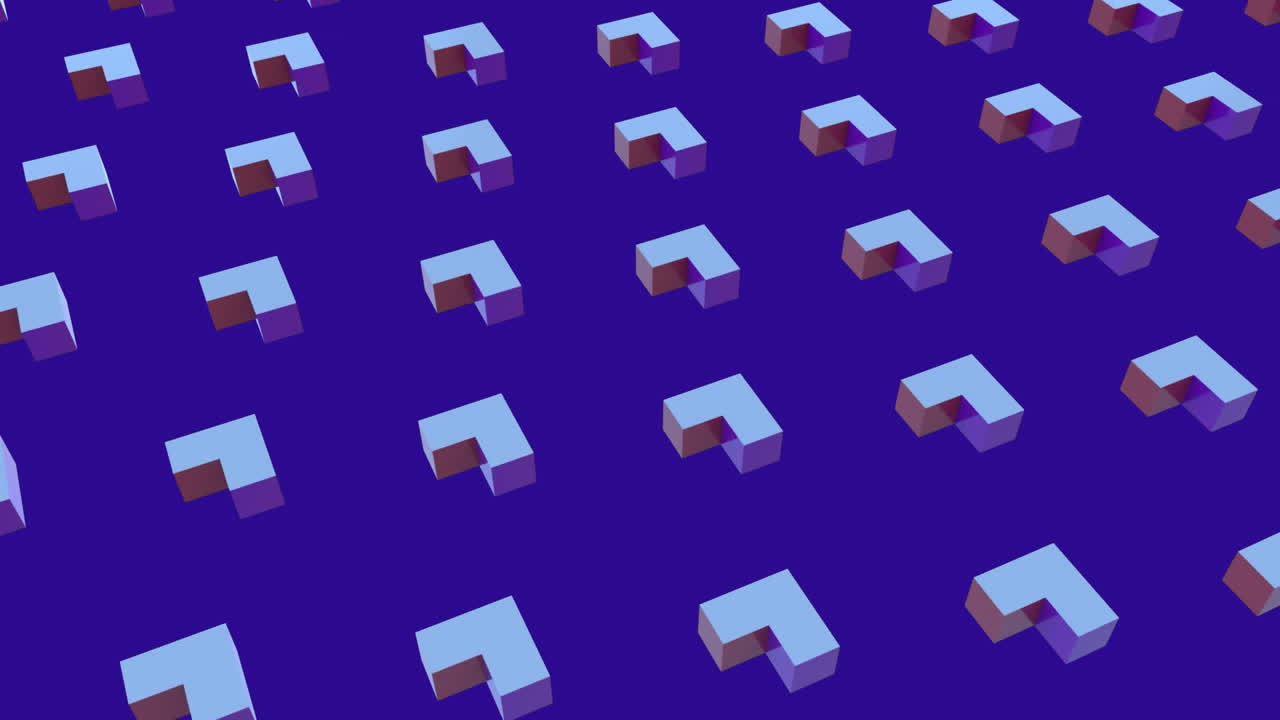 Animation of purple shapes in purple background
