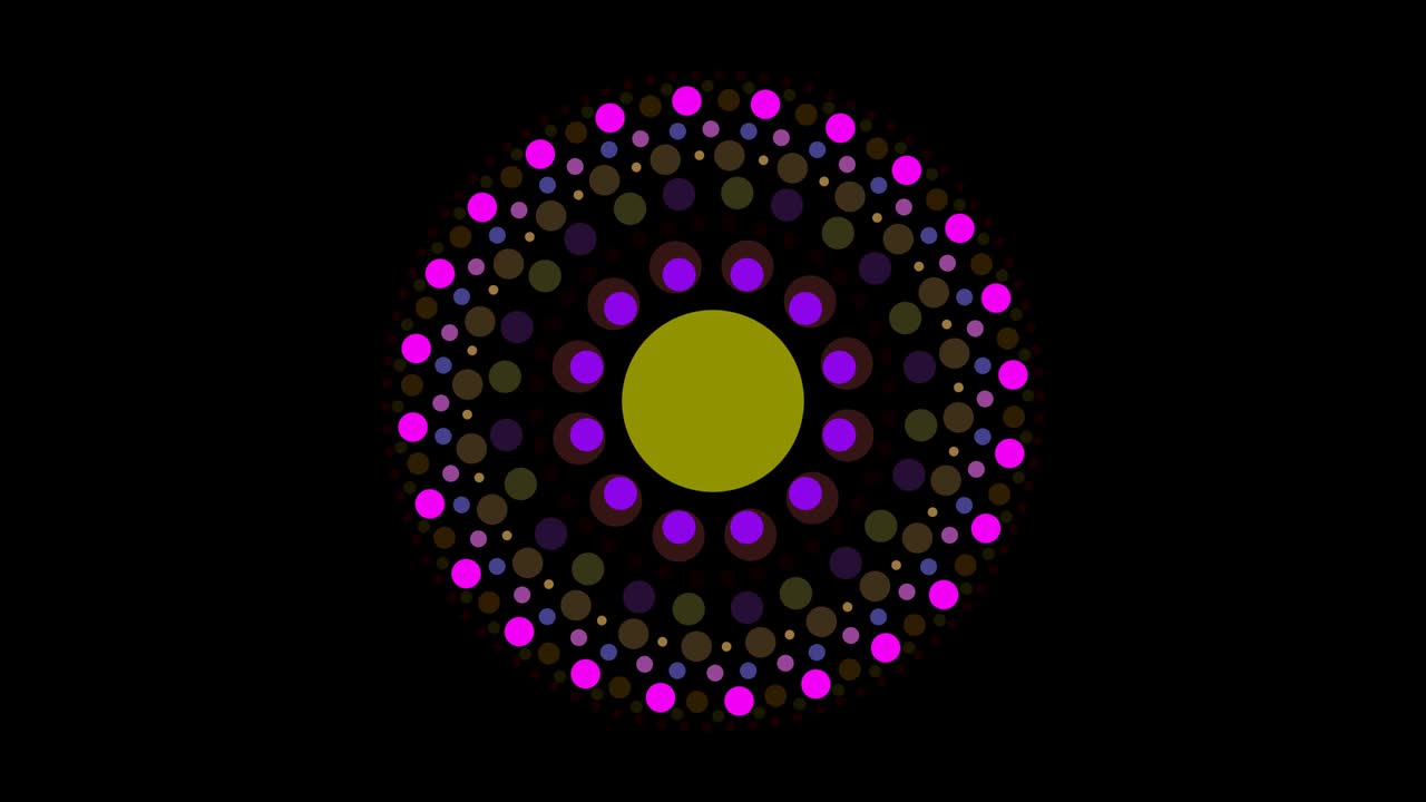 arte abstracto punto desvanecimiento y parpadeo tono de color caliente en la pantalla negra para banner y publicidad