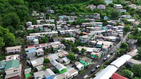 hillside neighborhood with colorful homes on caribbean island