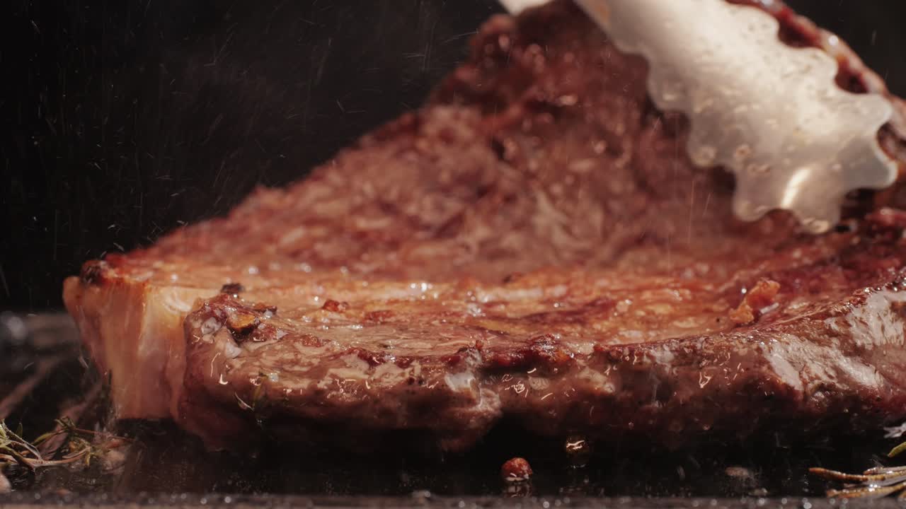 Steak Cooking on Grill