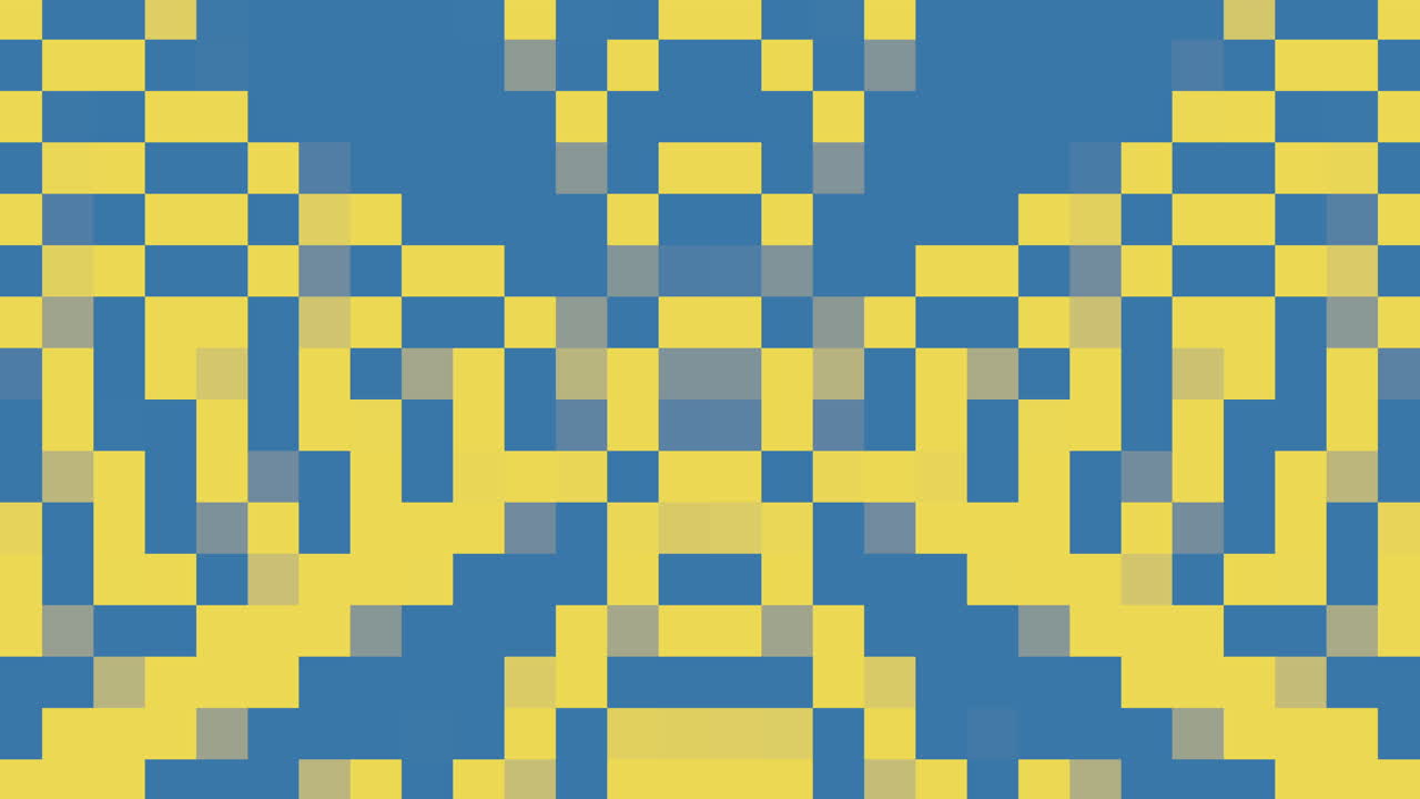 8 bit pattern with blue and yellow pixels