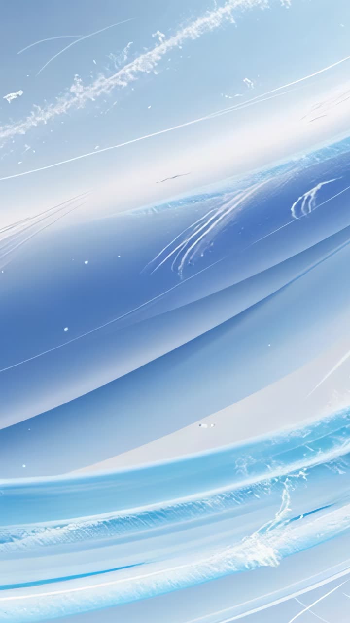 Vertical video: Starting waves flowing in digital space, with blue bands, light trails and flecks