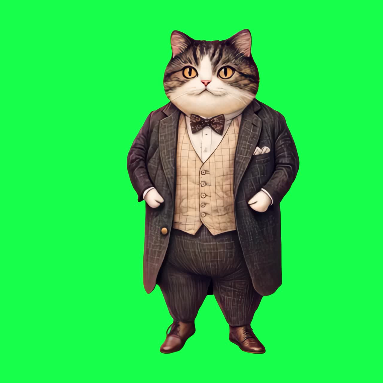 Dapper cat in formal attire