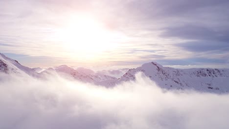 winter mountain sunset