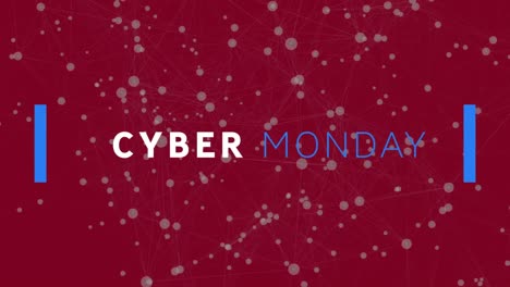 Animación-Del-Texto-De-Venta-Del-Cyber-Monday-A-Través-De-Redes-De-Conexiones.