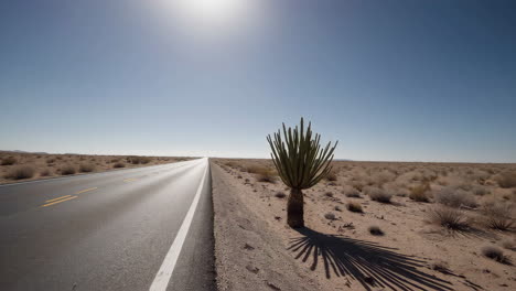 desert highway with cactus