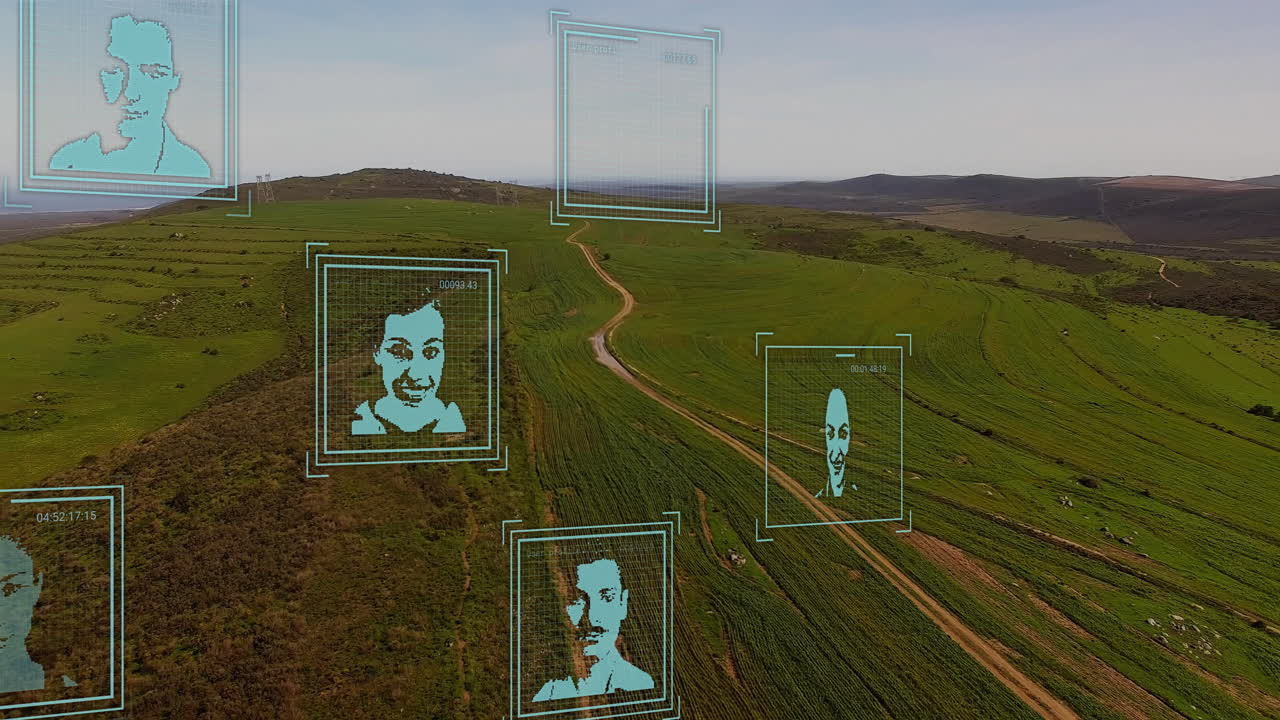 animación de fotos de diversas personas en los campos