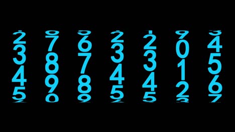 números azules del contador