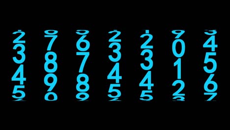 blue numerals of the counter