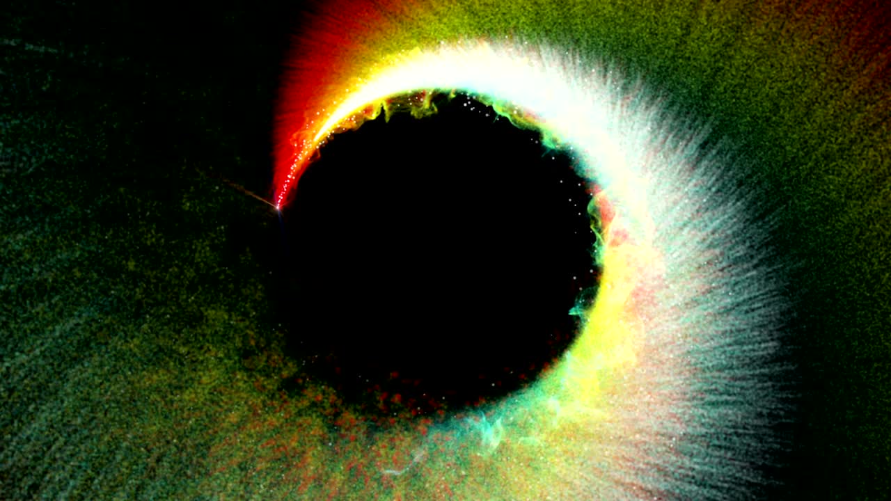 las partículas mágicas anillo fondo abstracto, animación, renderización, bucle