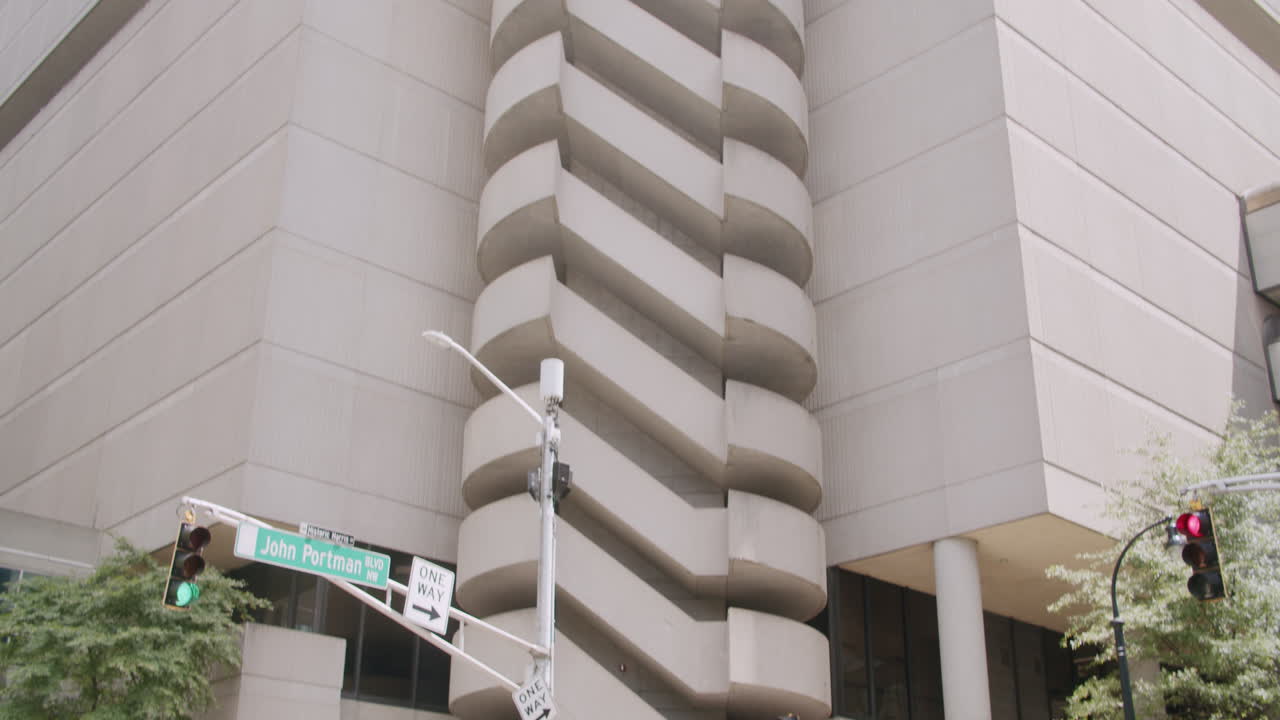 Modern Building Exterior with Spiral Staircase
