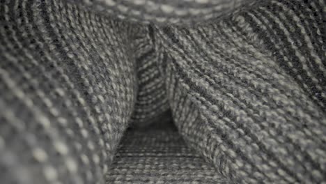 close-up of grey knitted fabric texture