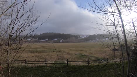 time lapse of intense clouds and strong winds during winter