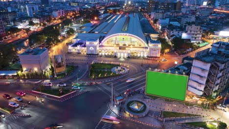 billboard with city background in bangkok