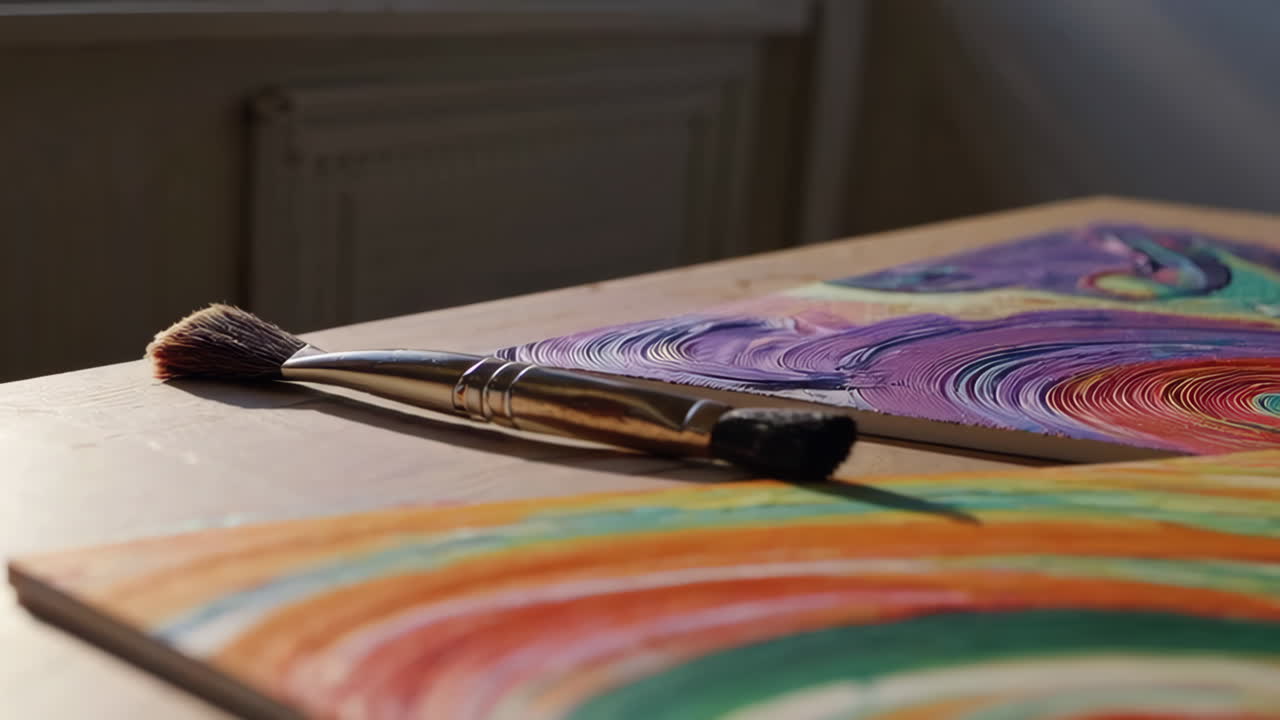 Abstract Spiral Painting in Progress