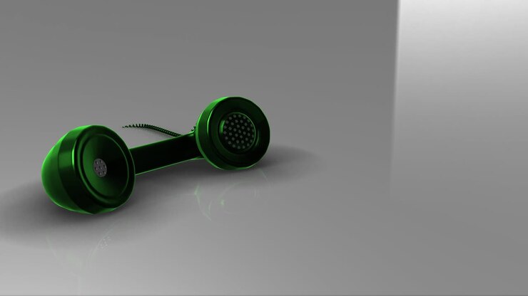 telephone receiver - green number - rotation Sx