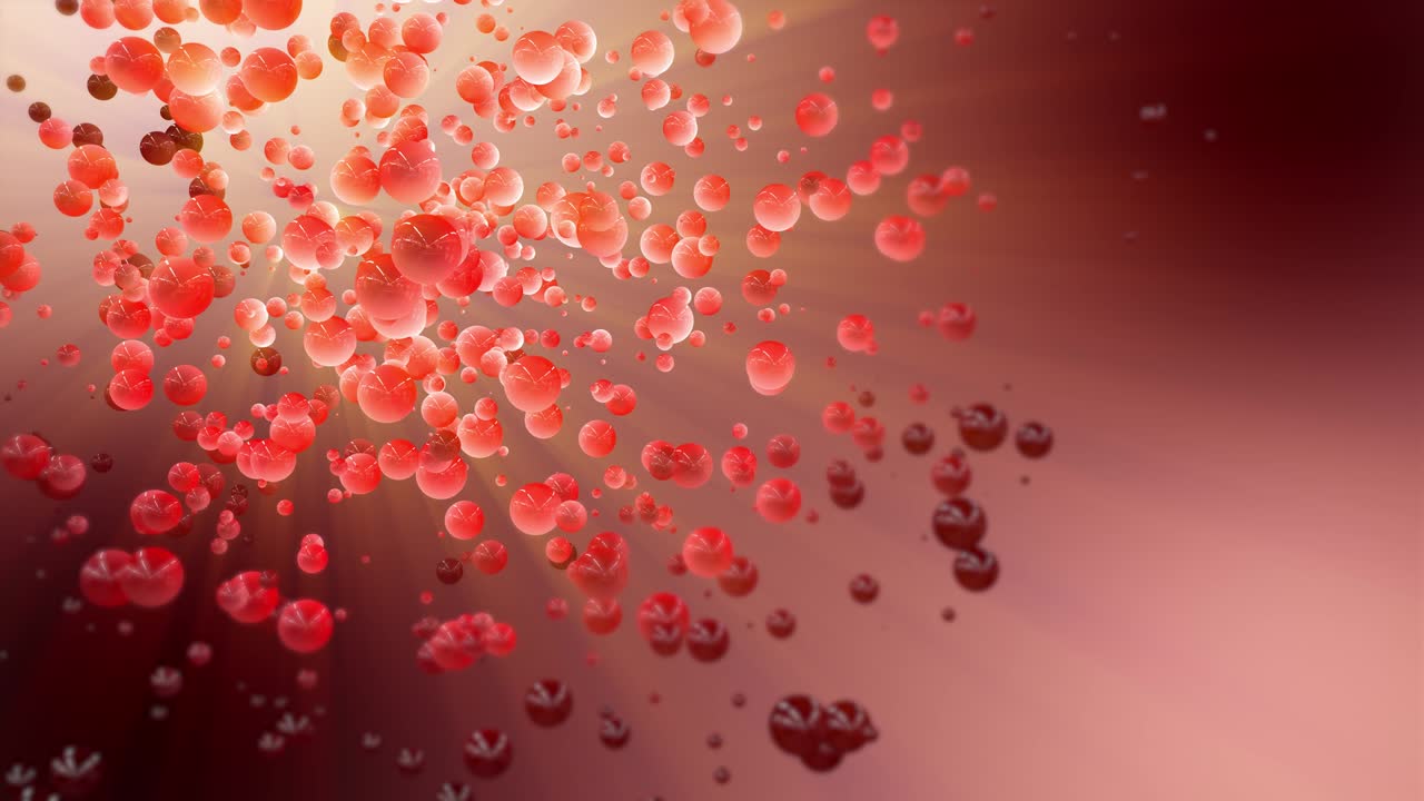 esferas rojas abstractas flotan en el espacio iluminado