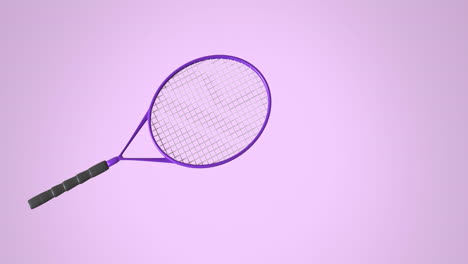 animación de una raqueta de tenis moviéndose sobre un fondo rosa