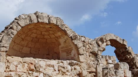 ancient historical arcs made of limestone in city of salamis, cyprus