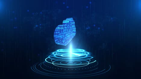 4k hud cloud computing technology and online data storage data sharing loop background computer