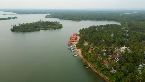 aerial drone shot capturing the scenic beauty of udupi's backwaters and its coastal charm