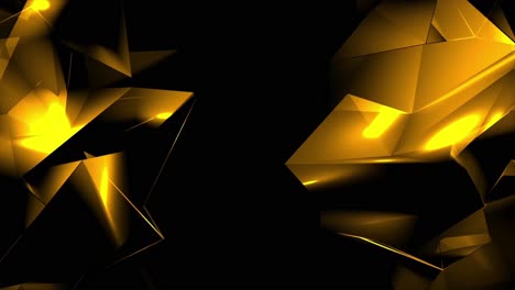 Goldene-Abstrakte-Geometrie,-Auffällig,-Glänzend,-Flackernder-Hintergrund,-VJ-Loop-Animation-4k