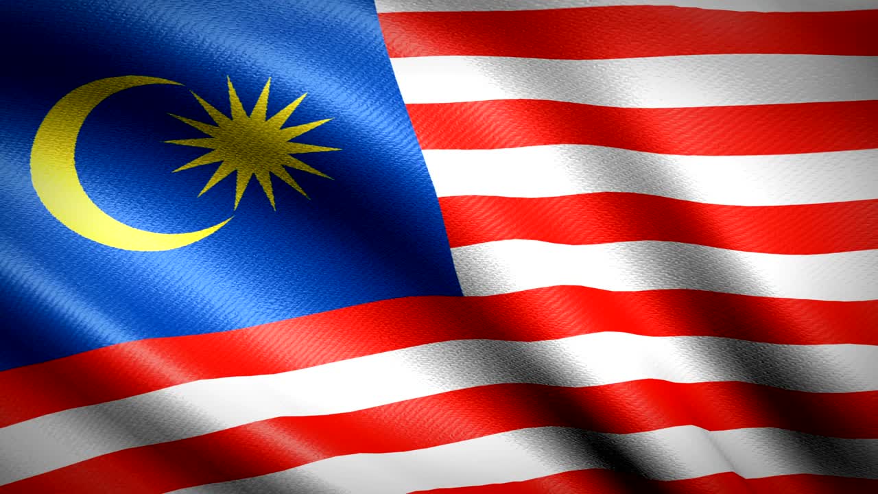 Bandiera della Malesia. Animazione in loop continuo. Video 4K ad alta definizione