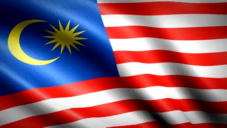 malaysia flag. seamless looping animation. 4k high definition video