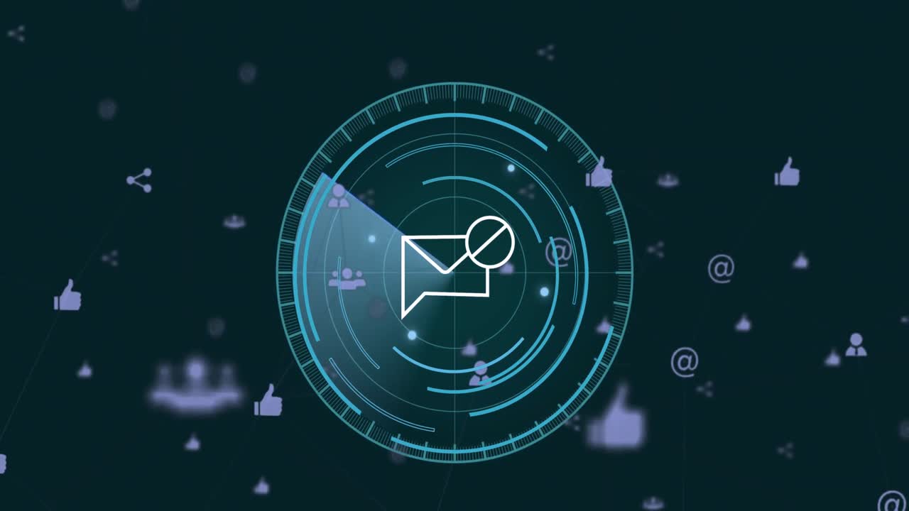 Animation of data processing on black background