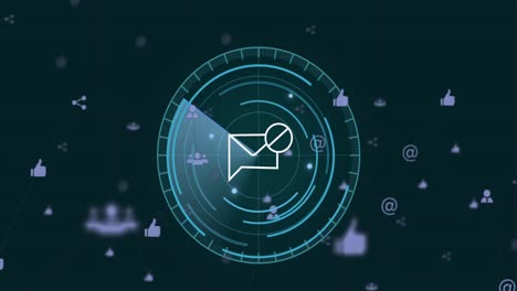 animación del procesamiento de datos sobre un fondo negro