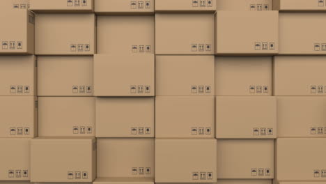 animation of stacked up multiple cardboard boxes