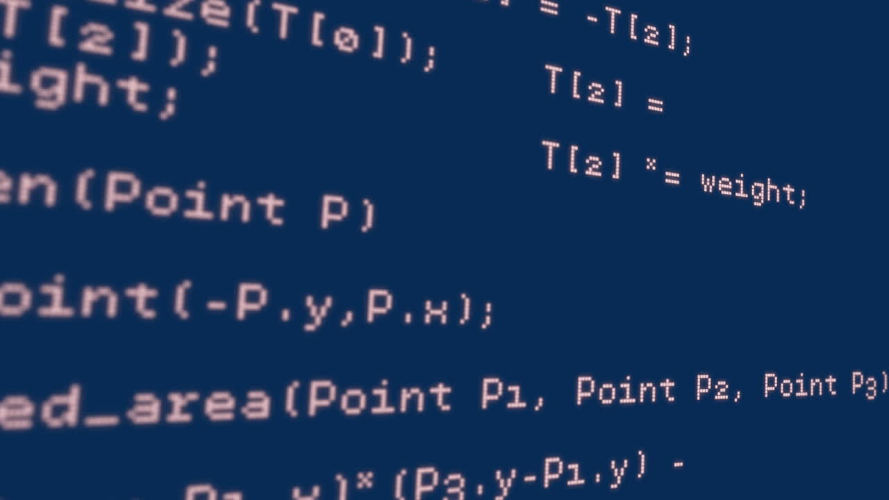 Animation of data processing on blue background