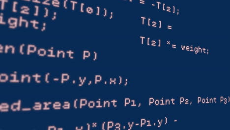 animación del procesamiento de datos sobre fondo azul