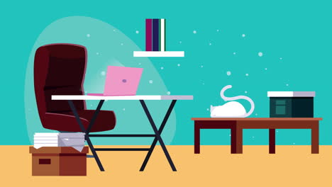 office work at home campaign animation