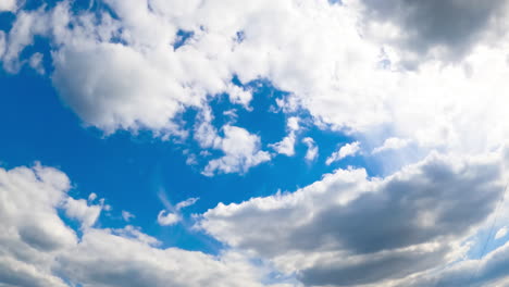 beautiful white clouds transforming quickly in the atmosphere. soft cloudscape in the light of the sun. view from below. timelapse.