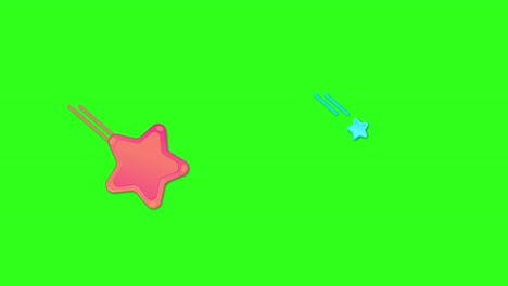vibrant stars in motion against a green backdrop, showcasing dynamic movement and playful transitions in a seamless loop