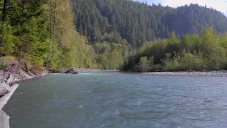 Fast-Flowing-Stream-Of-The-River-In-Forest-Mountains-Of-Nature-Park