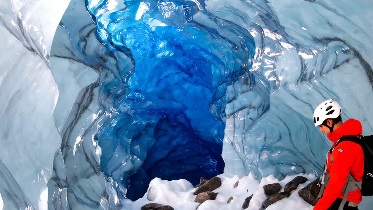 Exploring a Stunning Blue Ice Cave